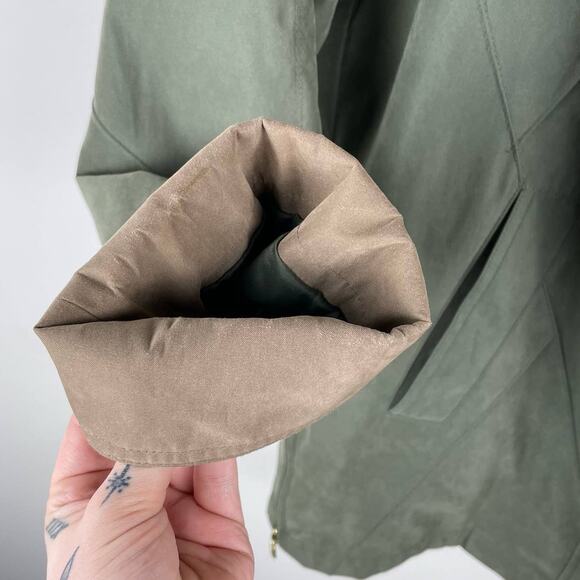 Vintage Green Hooded Jacket Windbreaker with Fleece Liner - Size S - Picture 11 of 13